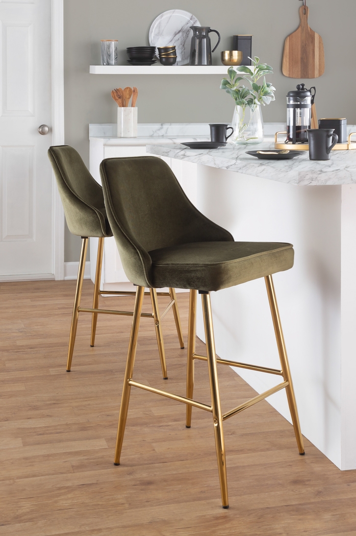 Mairie II Green Counter Height Stool, Set of 2 - Thumbnail - Image 8