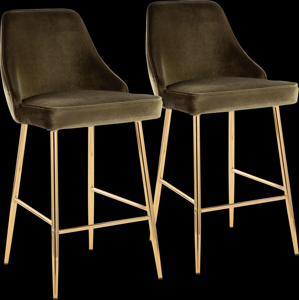 Mairie II Green Counter Height Stool, Set of 2 - Thumbnail - Image 1