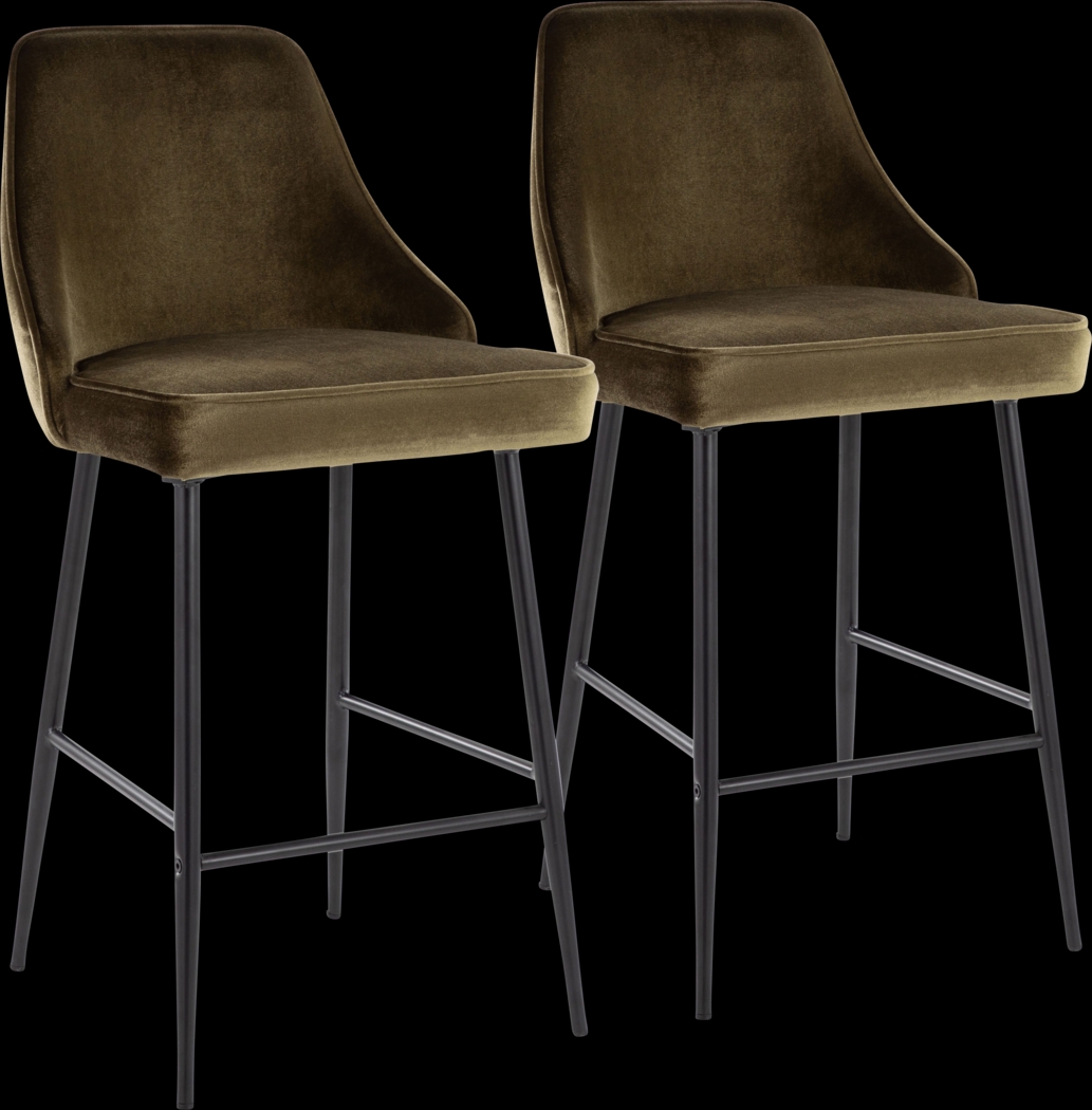 Mairie III Green Counter Height Stool, Set of 2 - Thumbnail - Image 1