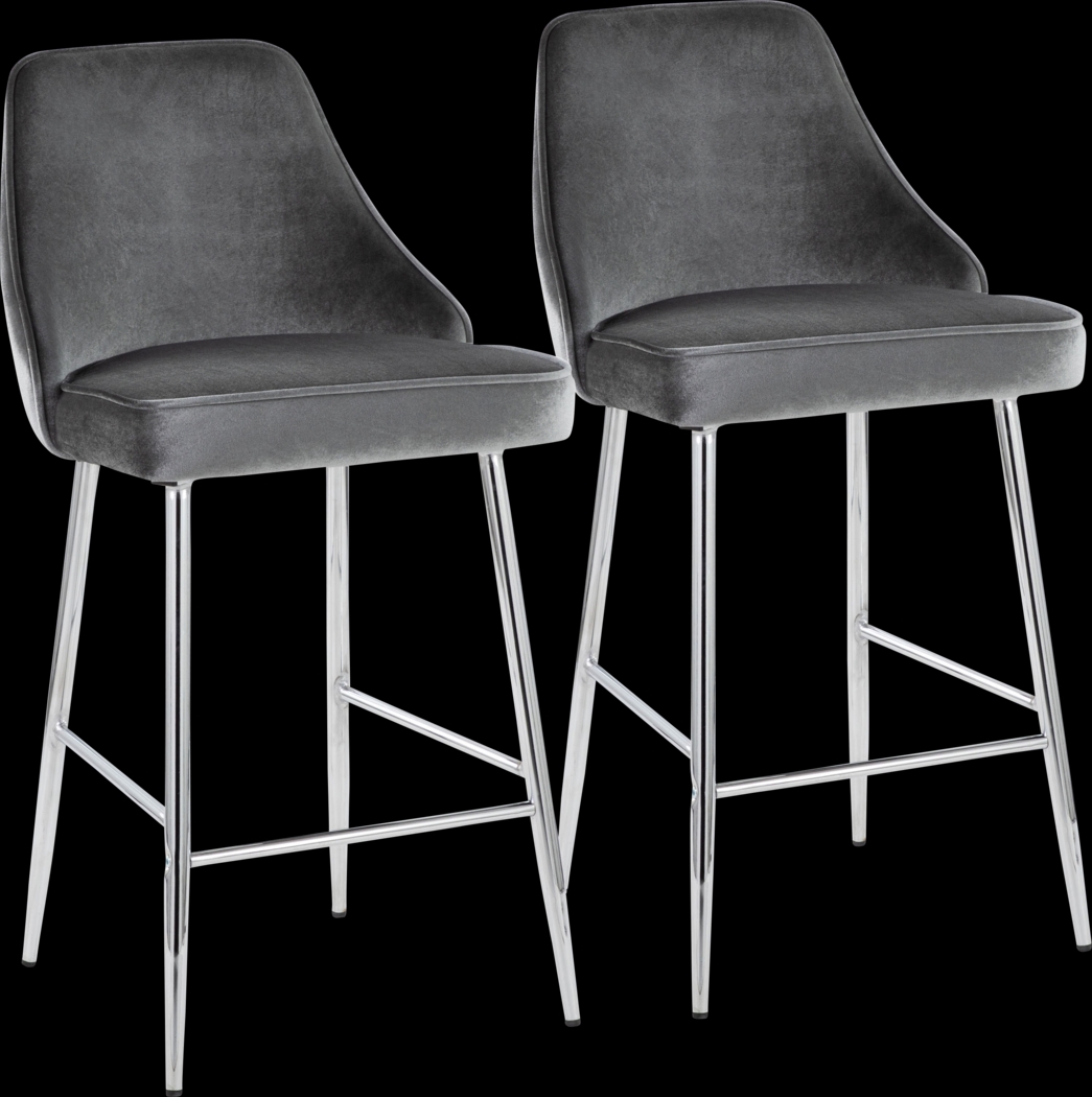 Mairie IV Blue Counter Height Stool, Set of 2 - Thumbnail - Image 1