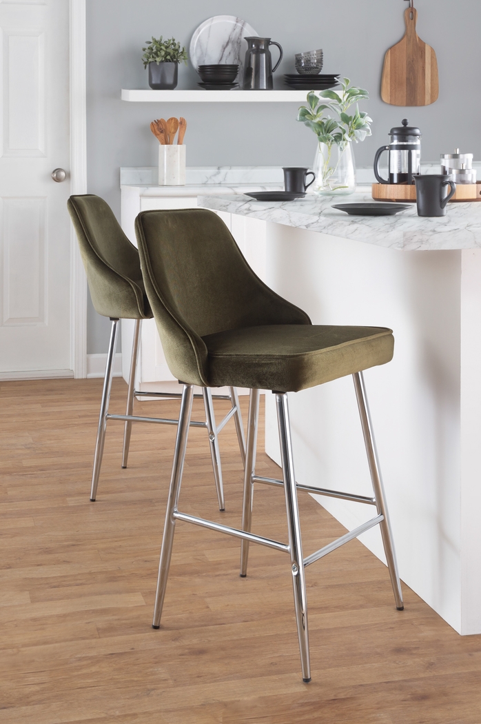 Mairie IV Green Counter Height Stool, Set of 2 - Thumbnail - Image 2
