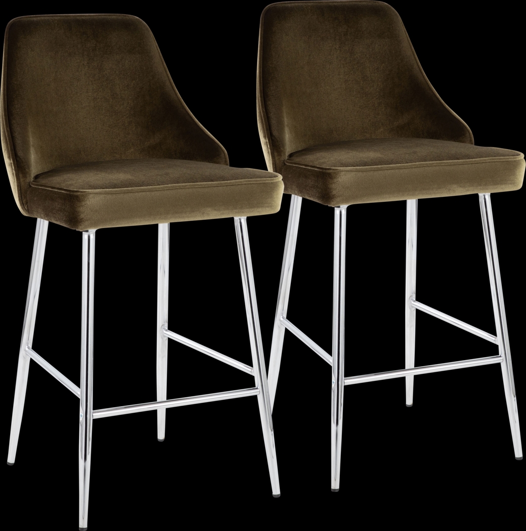 Mairie IV Green Counter Height Stool, Set of 2 - Thumbnail - Image 1