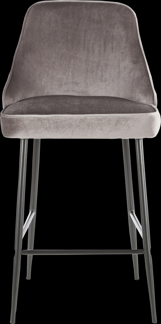 Mairie Silver Plush Black Metal Counter Height Stool, Set of 2 - Thumbnail - Image 3