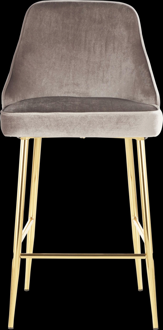 Mairie Silver Plush Gold Metal Counter Height Stool, Set of 2 - Thumbnail - Image 3