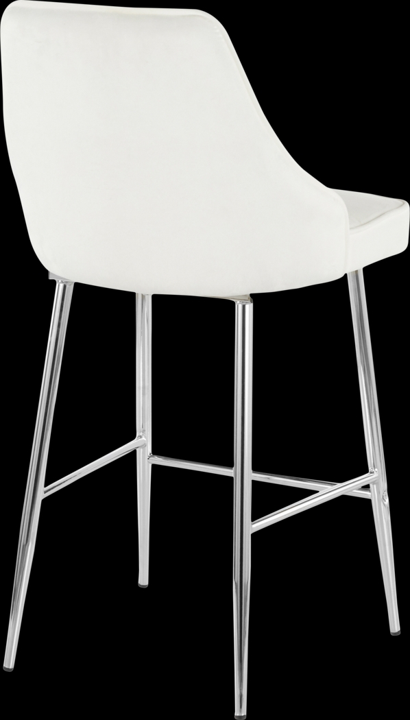 Mairie White Plush Counter Height Stool, Set of 2 - Thumbnail - Image 2