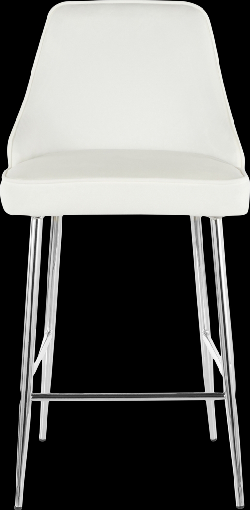 Mairie White Plush Counter Height Stool, Set of 2 - Thumbnail - Image 3