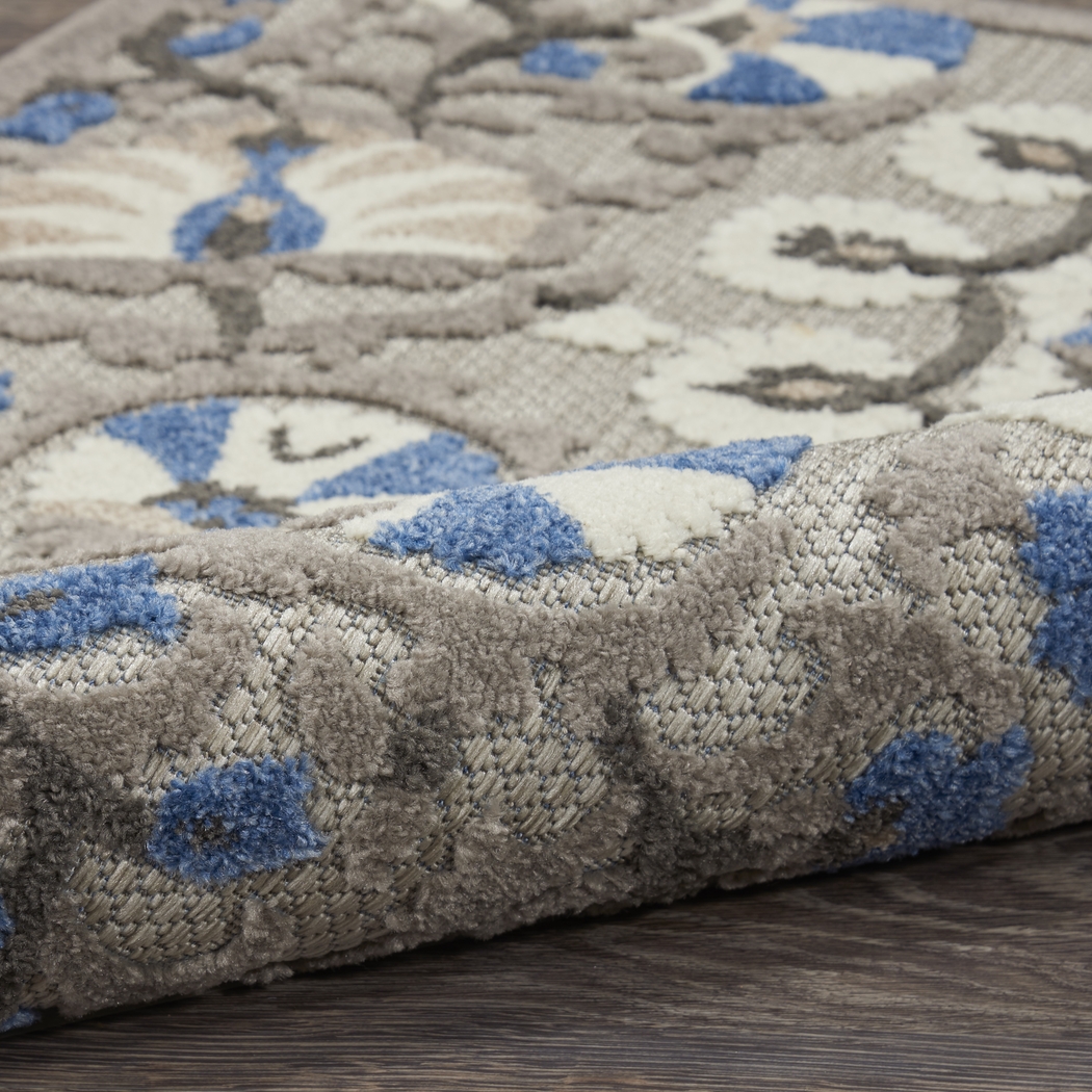 Makisha Gray 5' x 8' Indoor/Outdoor Rug - Thumbnail - Image 2