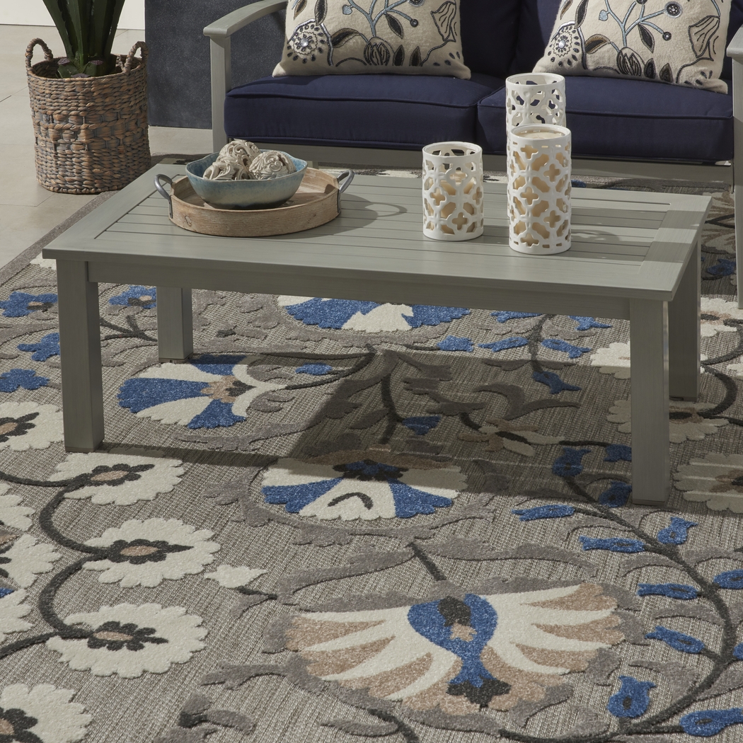 Makisha Gray 5' x 8' Indoor/Outdoor Rug - Thumbnail - Image 11