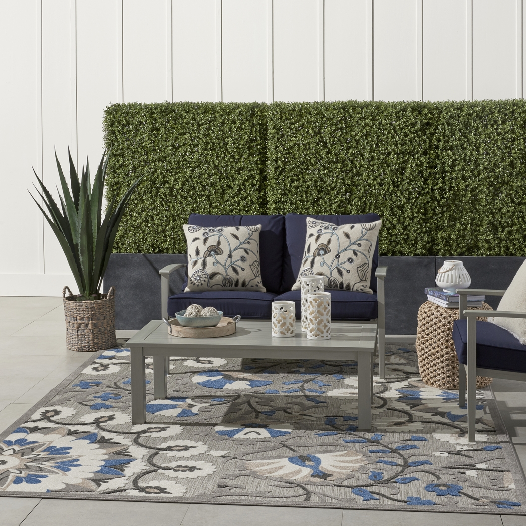 Makisha Gray 5' x 8' Indoor/Outdoor Rug - Thumbnail - Image 10