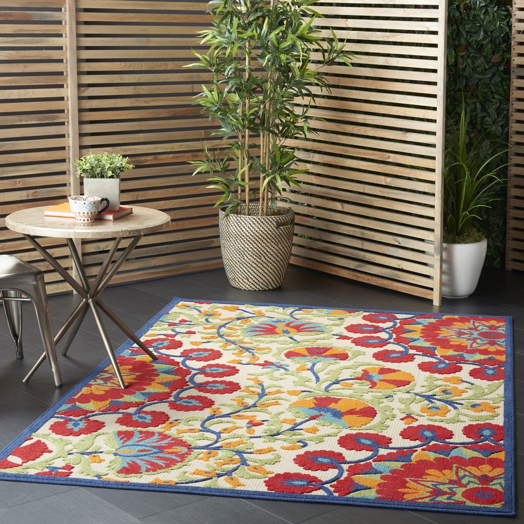Makisha Red 8' x 11' Indoor/Outdoor Rug - Thumbnail - Image 11