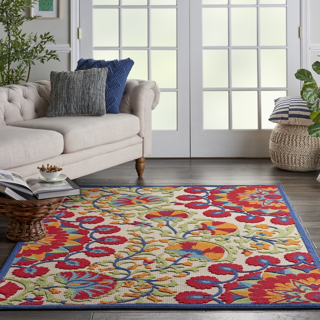 Makisha Red 8' x 11' Indoor/Outdoor Rug - Thumbnail - Image 12