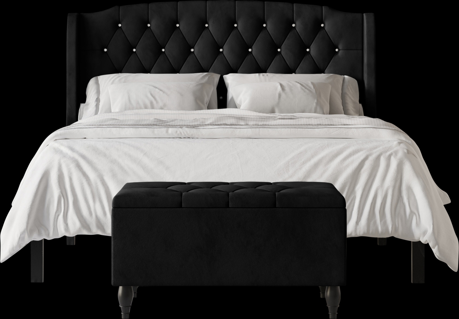 Malachi Black King Bed with Storage - Thumbnail - Image 3