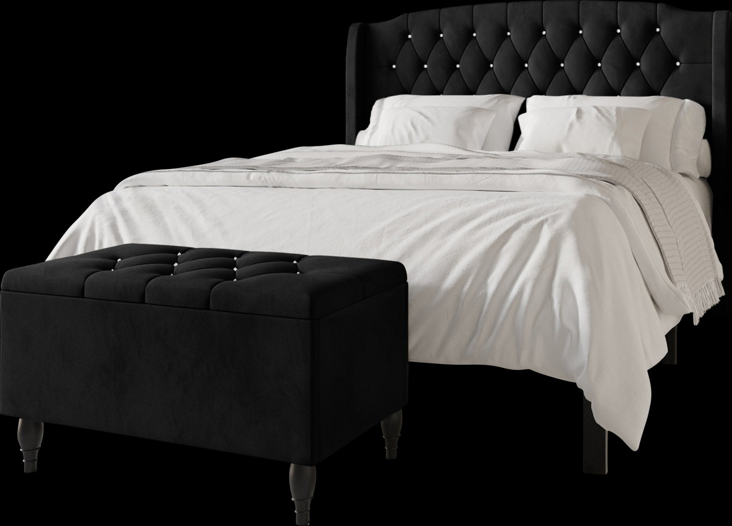 Malachi Black King Bed with Storage - Thumbnail - Image 1