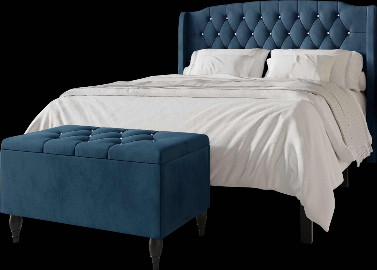 Malachi Blue Twin Bed with Storage - Thumbnail - Image 1