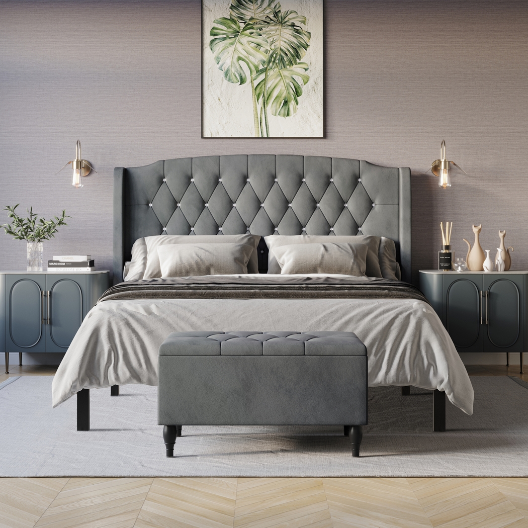 Malachi Gray Twin Bed with Storage - Thumbnail - Image 2