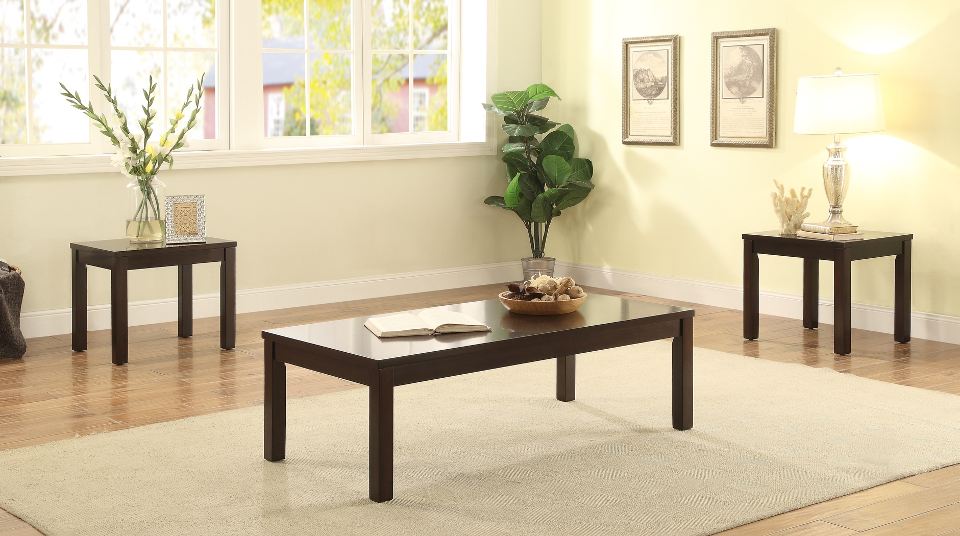 Malak Brown 3 Pc Table Set - Thumbnail - Image 2