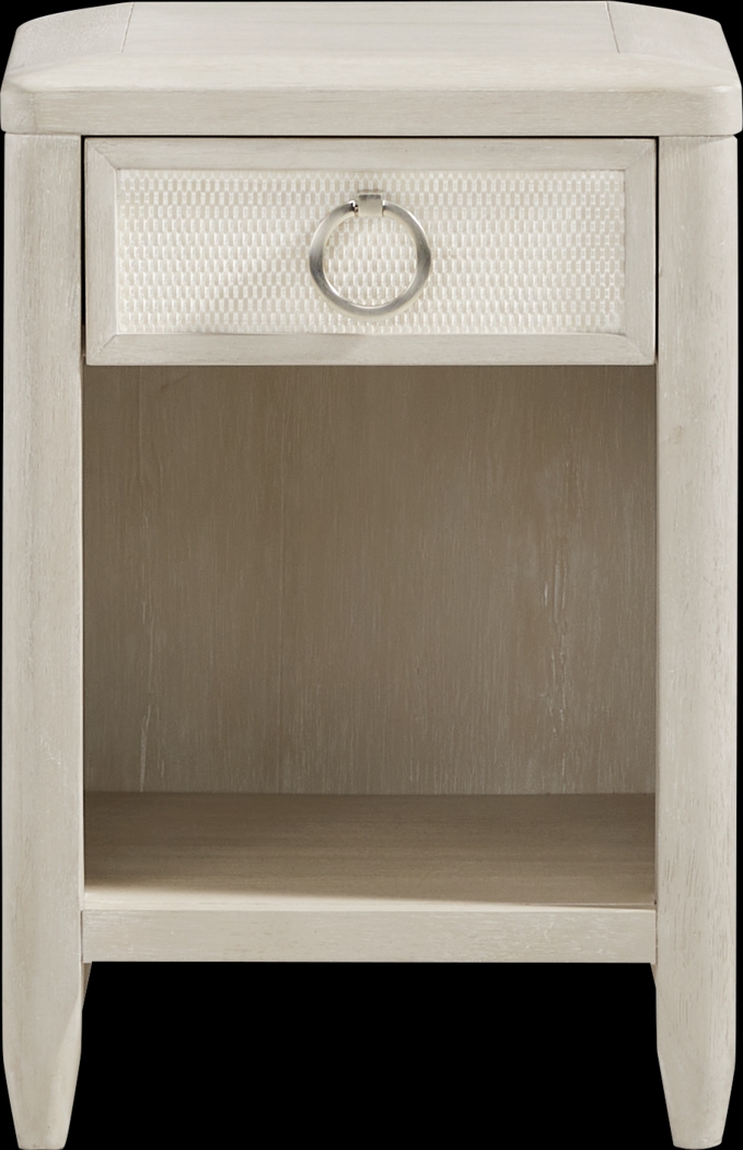 Maldive White 1-Drawer Nightstand - Thumbnail - Image 1