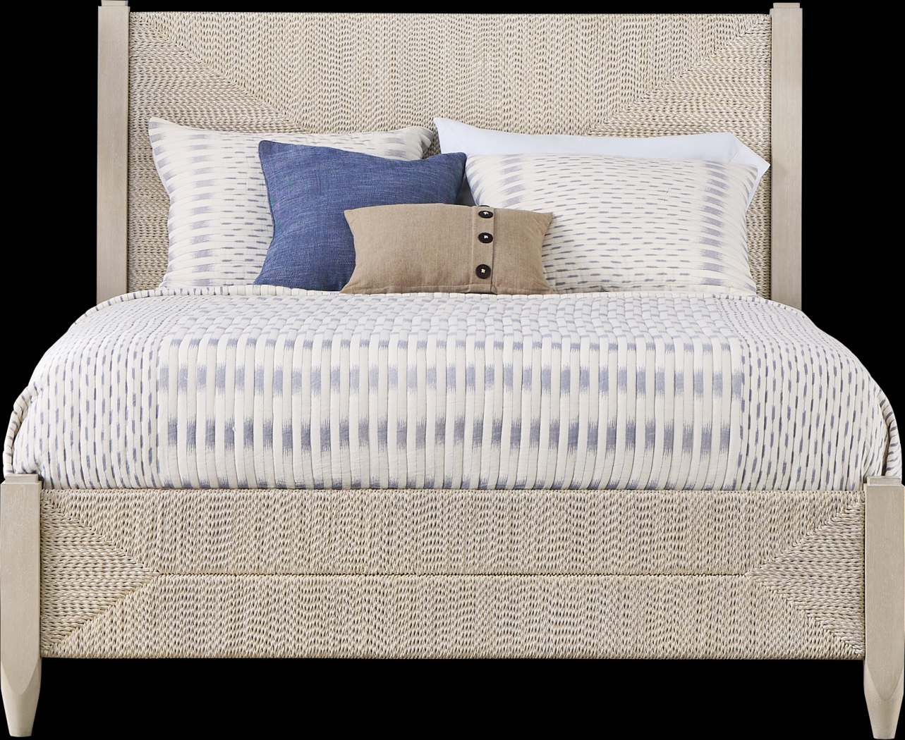 Maldive White 3 Pc King Panel Bed - Thumbnail - Image 1