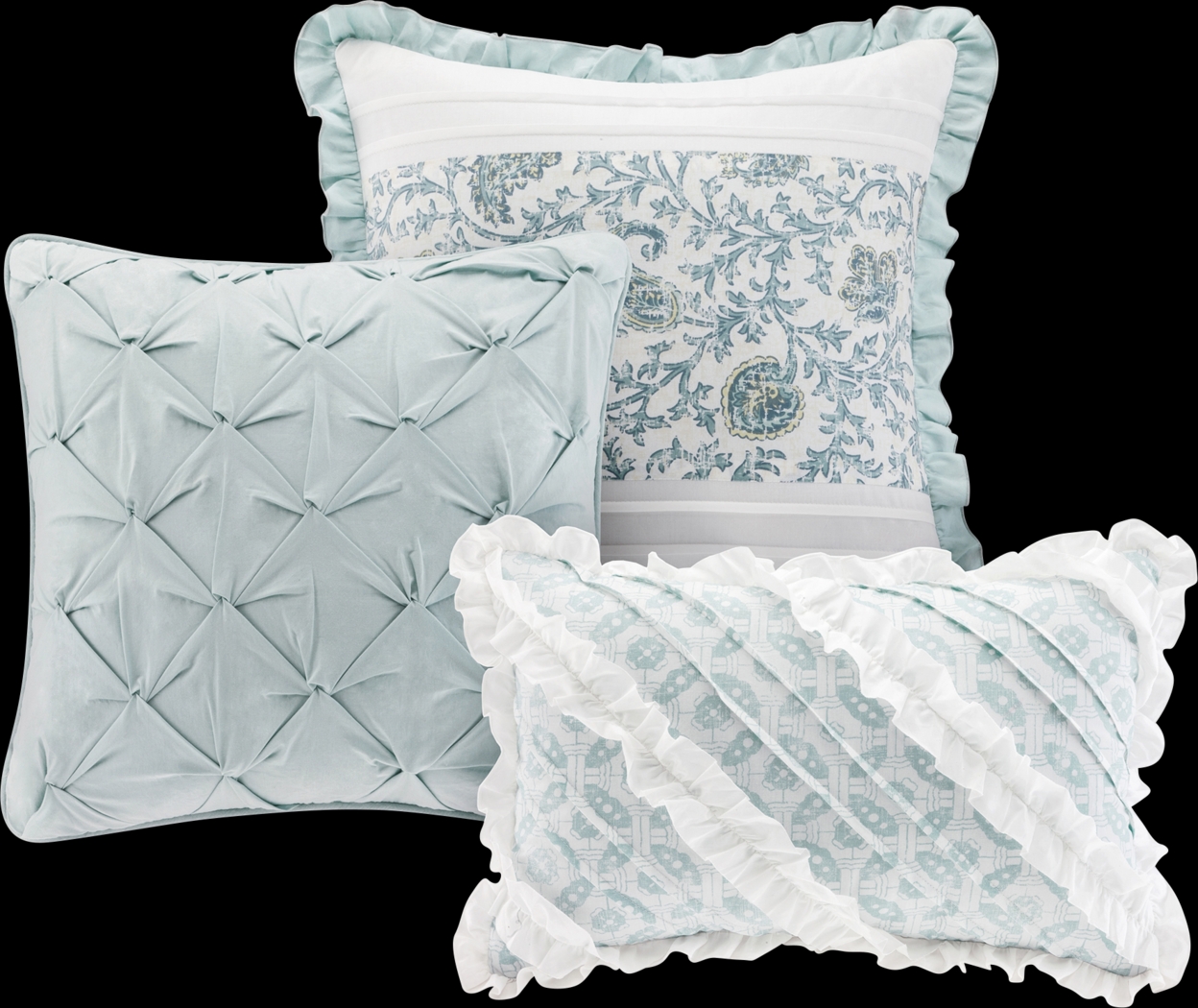 Malia Blue 9 Pc King Comforter Set - Thumbnail - Image 5