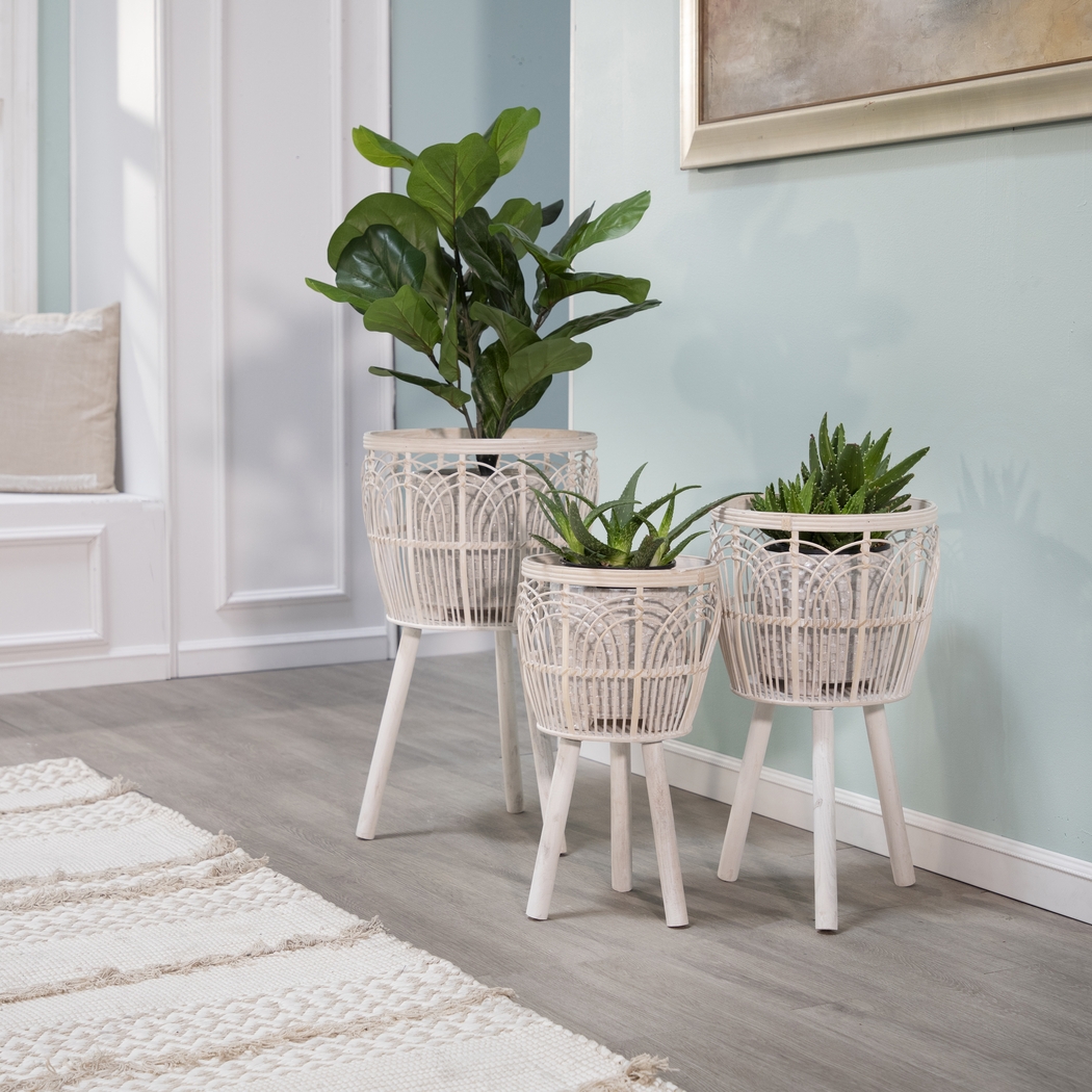 Mallaga White Planter, Set of 3 - Thumbnail - Image 9