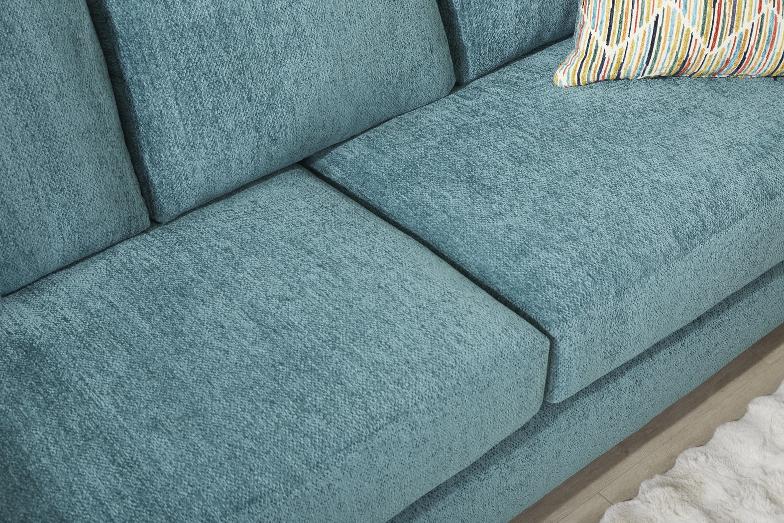 Mallard Trace Teal Gel Foam Sleeper Sofa - Thumbnail - Image 3