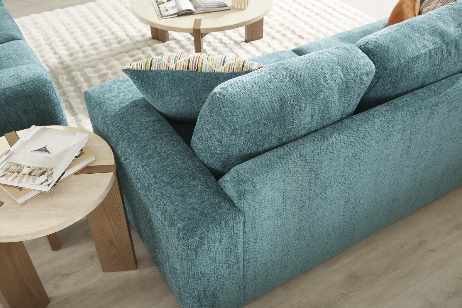 Mallard Trace Teal 2 Pc Living Room - Thumbnail - Image 7