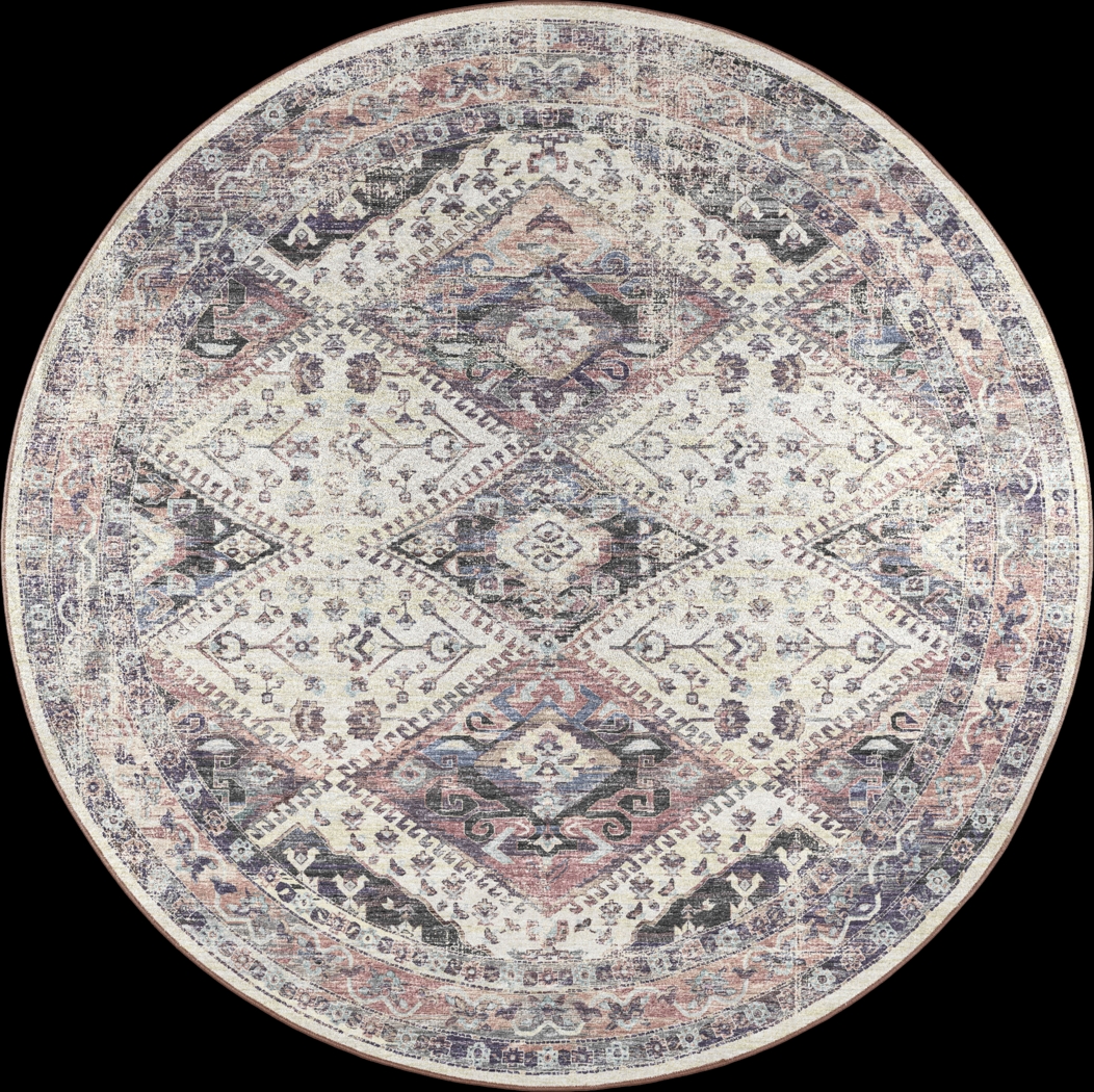 Malloroso Pearl/Multi 8' Round Rug - Thumbnail - Image 1