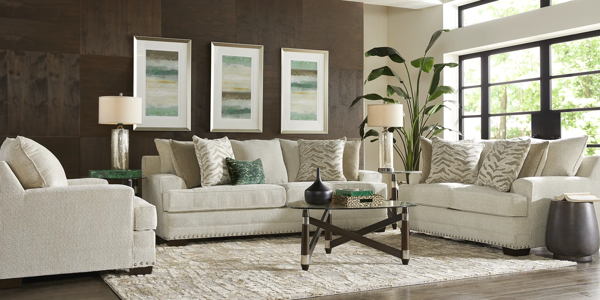 Malvern Beige 5 Pc Living Room - Thumbnail - Image 1