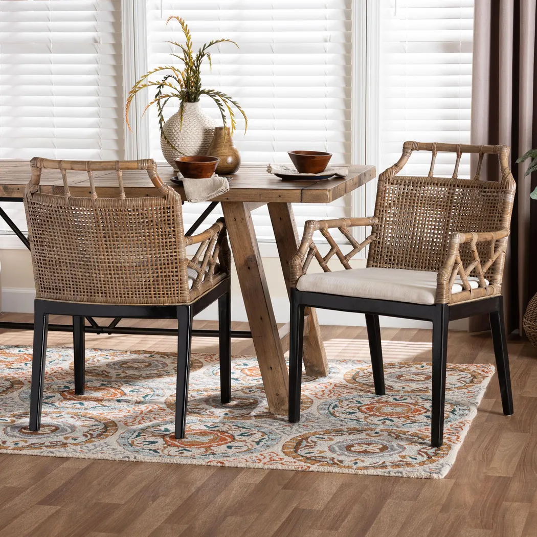 Mamomer Brown Arm Chair, Set of 2 - Thumbnail - Image 2