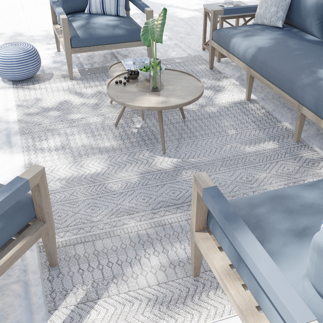 Manar Gray 5'3 x 7'3 Indoor/Outdoor Rug - Thumbnail - Image 3