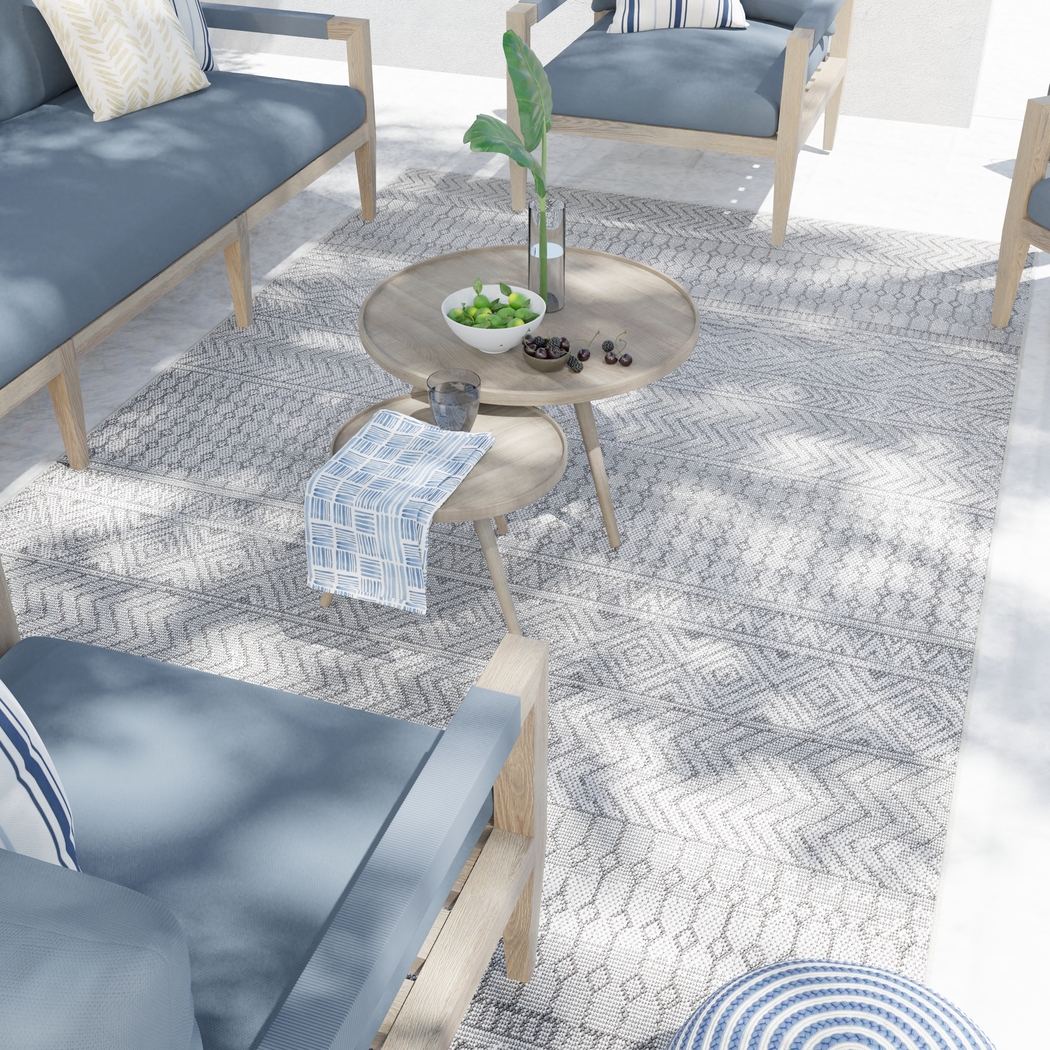 Manar Gray 5'3 x 7'3 Indoor/Outdoor Rug - Thumbnail - Image 4