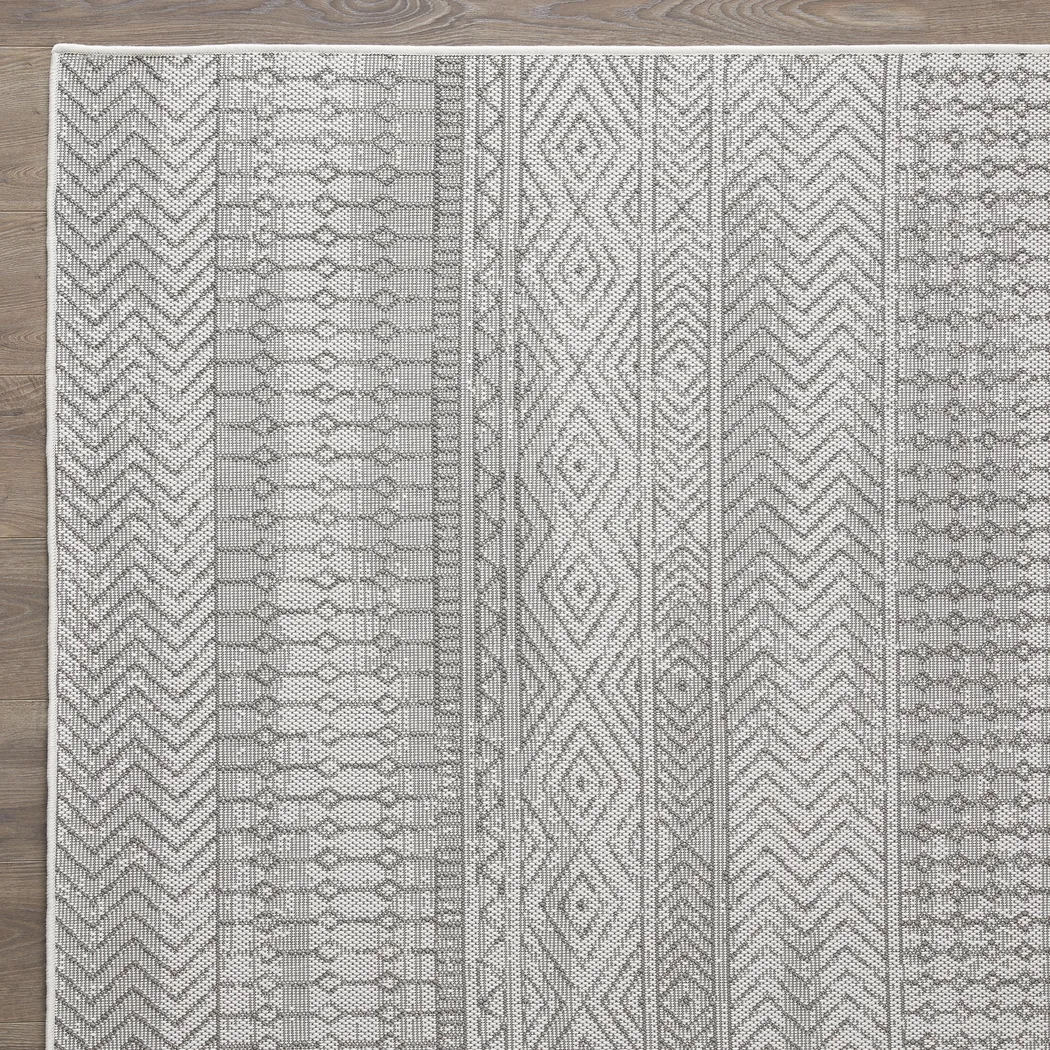 Manar Gray 7'10 x 9'10 Indoor/Outdoor Rug - Thumbnail - Image 6