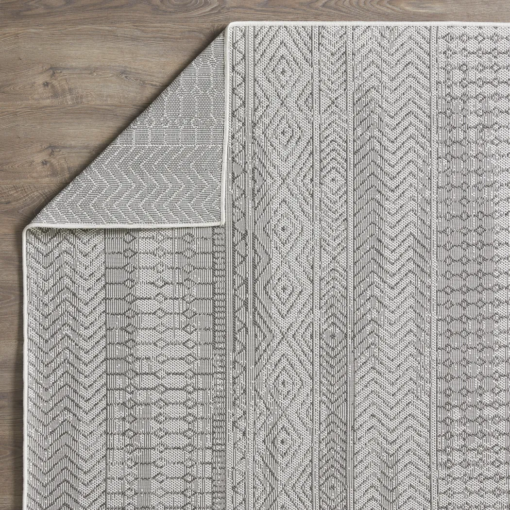 Manar Gray 7'10 x 9'10 Indoor/Outdoor Rug - Thumbnail - Image 9