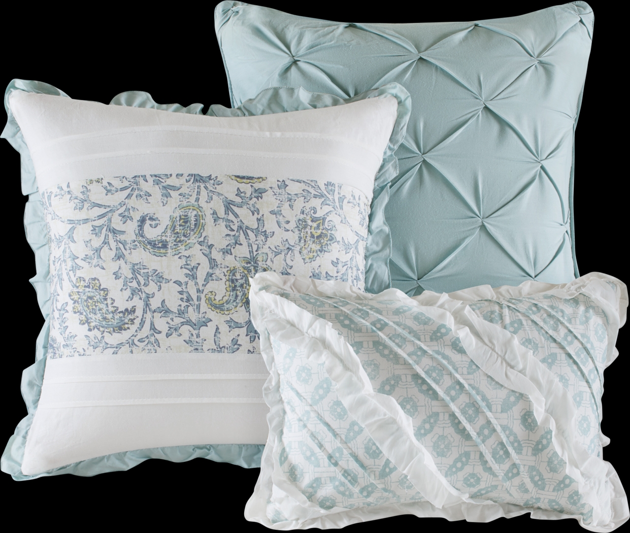 Manasses Blue 9 Pc King Duvet Set - Thumbnail - Image 3