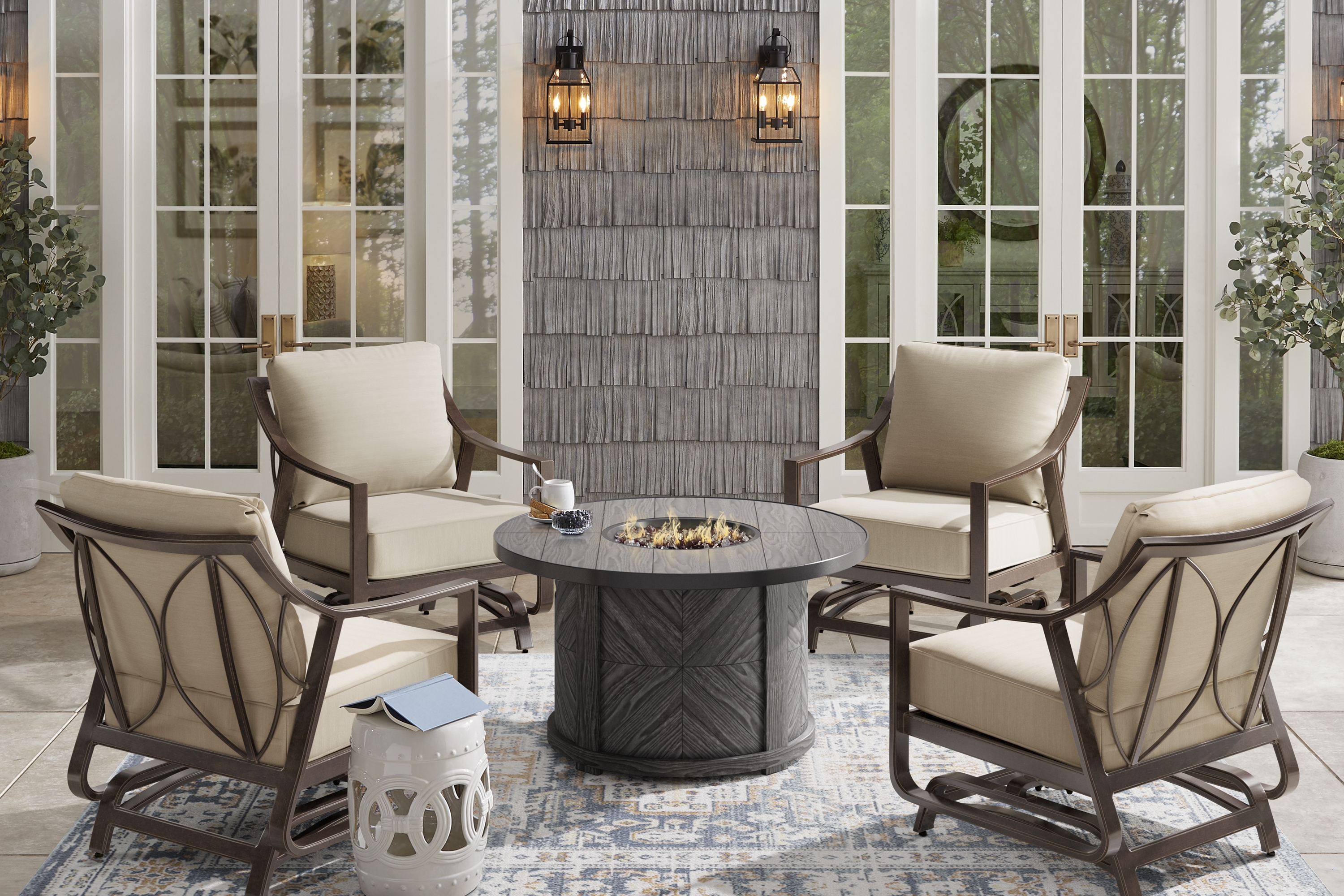 Manchester Hill Antique Bronze Outdoor Rocker Chair - Thumbnail - Image 2