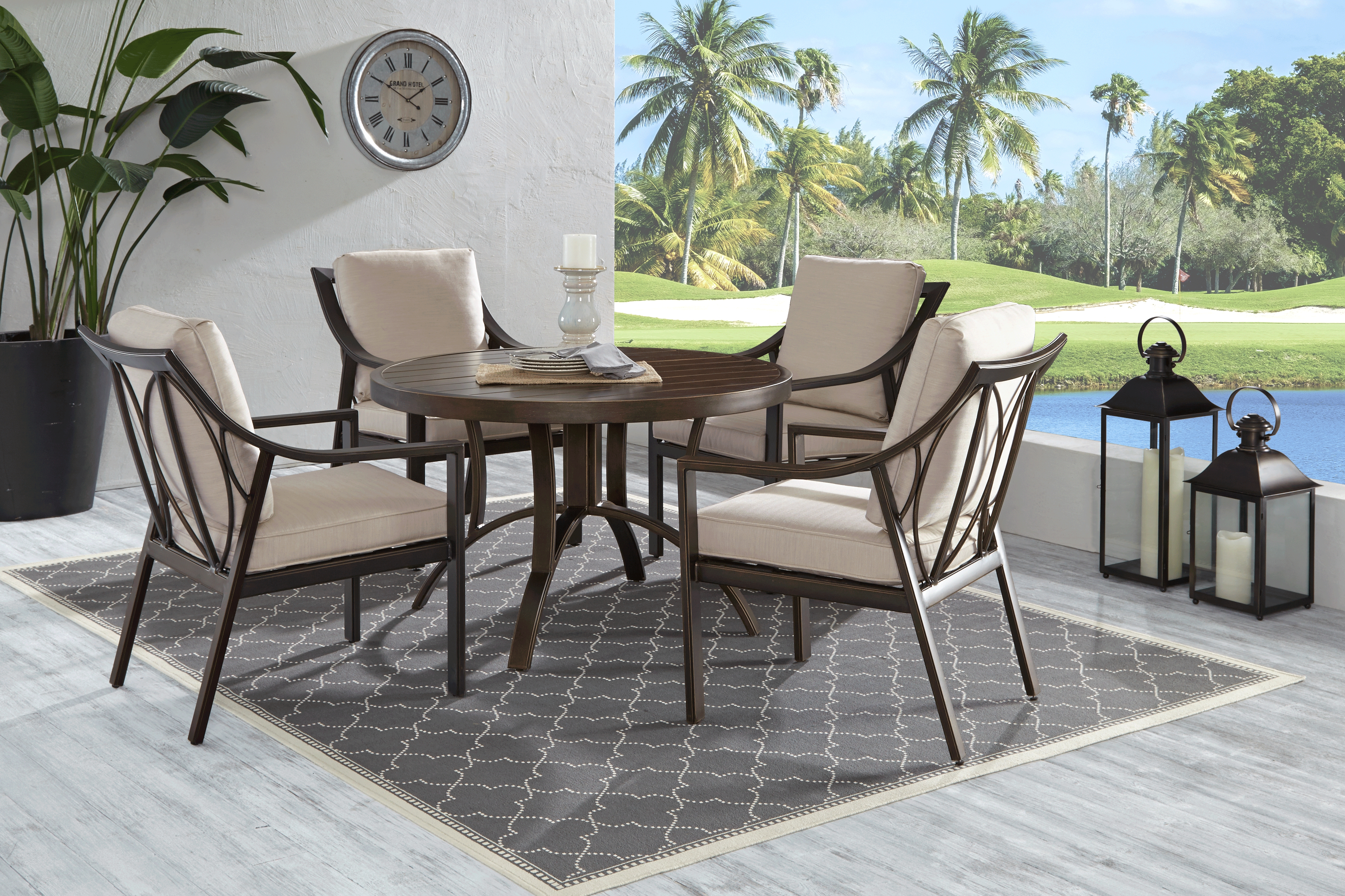 Manchester Hill Antique Bronze 48 in. Round Outdoor Dining Table - Thumbnail - Image 2