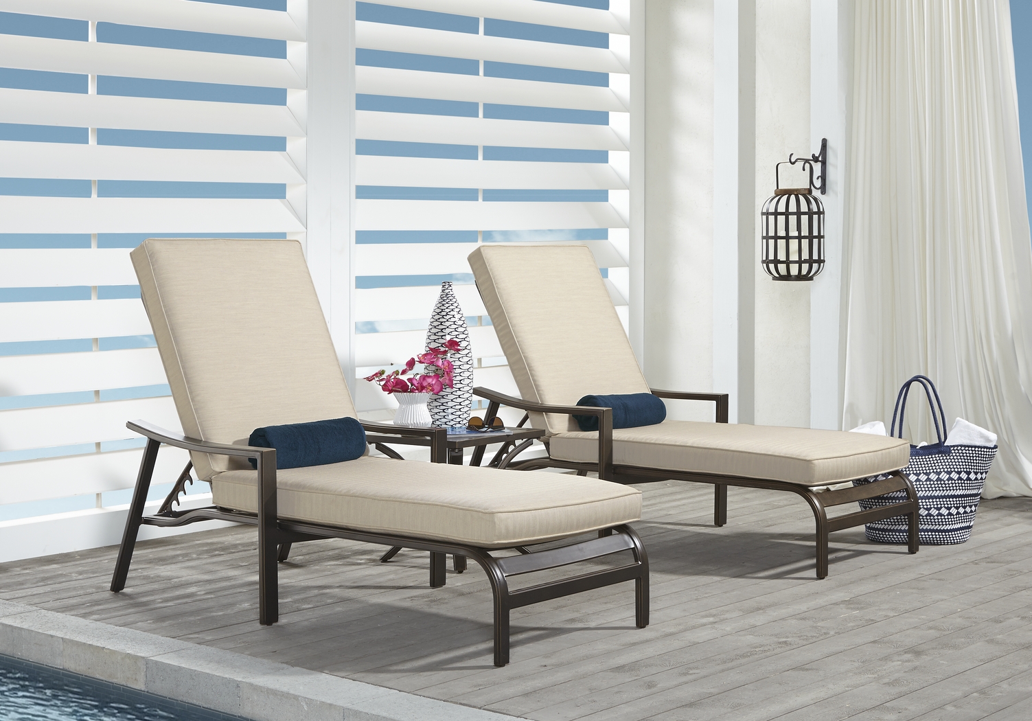 Manchester Hill Antique Bronze Outdoor Chaises, Set of 2 - Thumbnail - Image 3