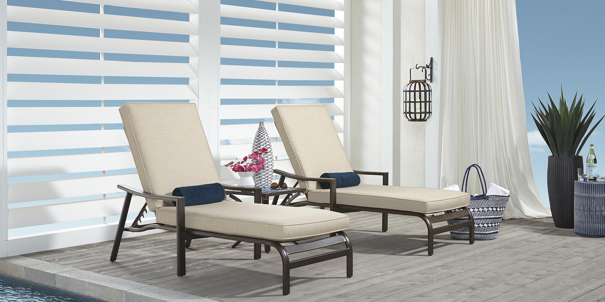 Manchester Hill Antique Bronze Outdoor Chaises, Set of 2 - Thumbnail - Image 2