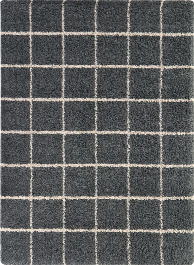Kids Slatecheck Charcoal 7'10 x 10' Rug - Thumbnail - Image 1
