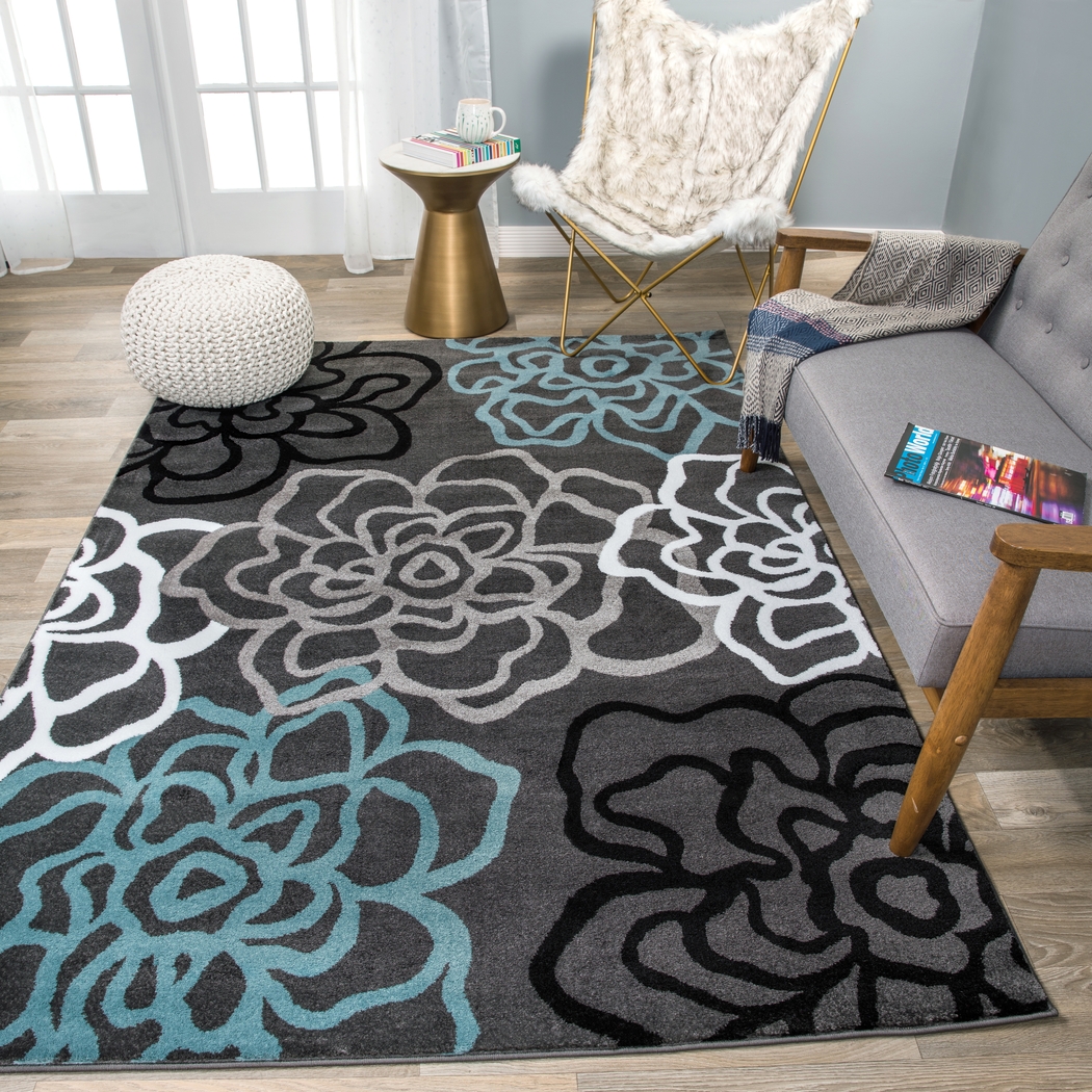 Mangal Dark Gray 5'3 x 7'3 Rug - Thumbnail - Image 4