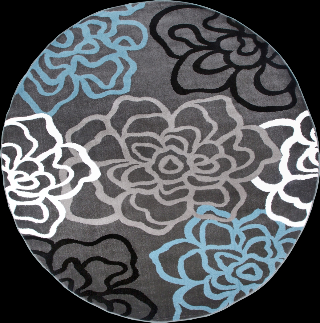 Mangal Dark Gray 6'6 Round Rug - Thumbnail - Image 1
