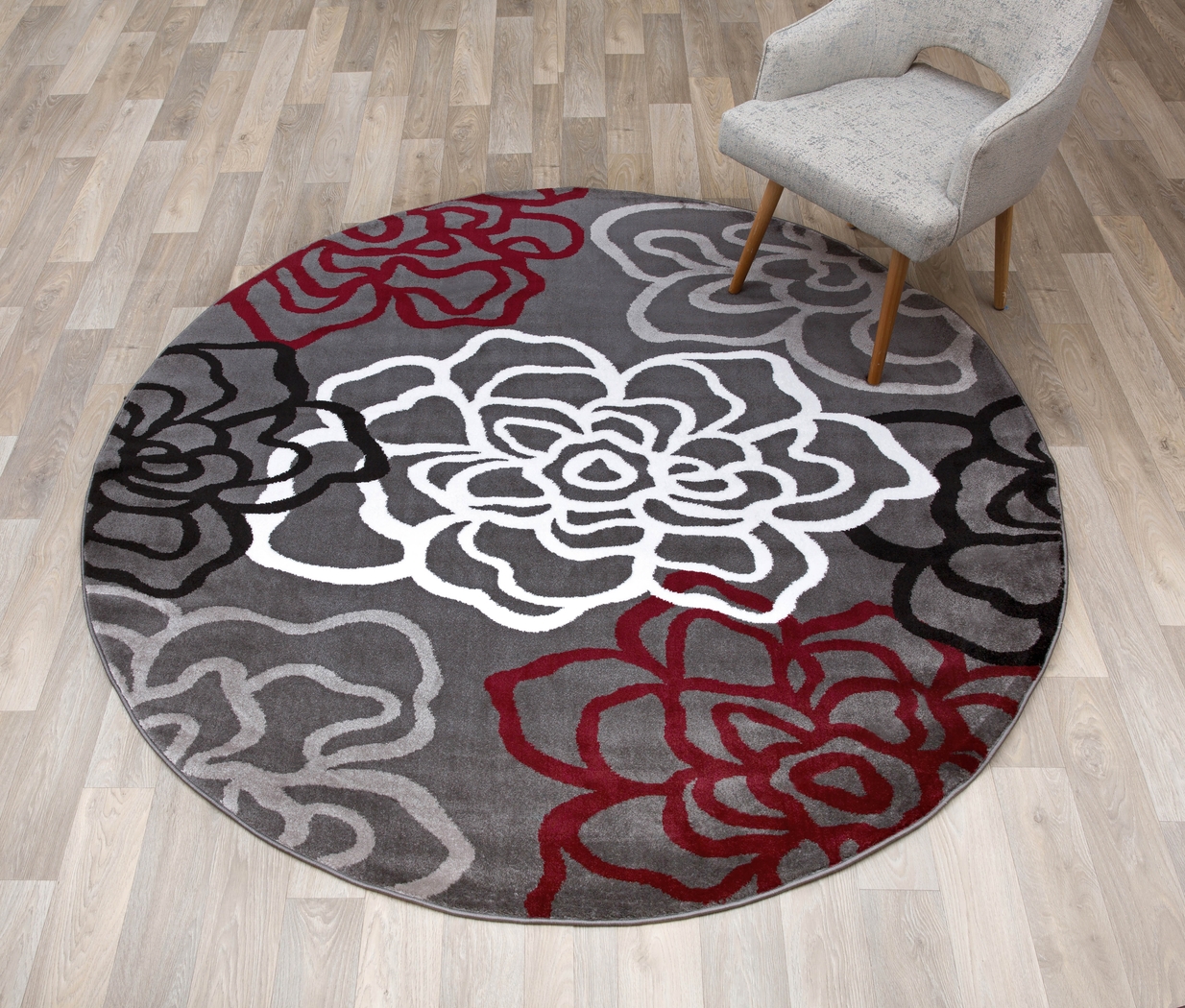 Mangal Red 6'6 Round Rug - Thumbnail - Image 2
