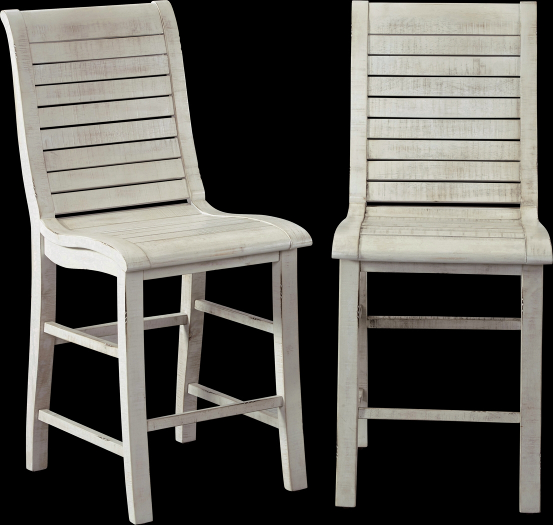 Mangels White Counter Height Stool, Set of 2 - Thumbnail - Image 1