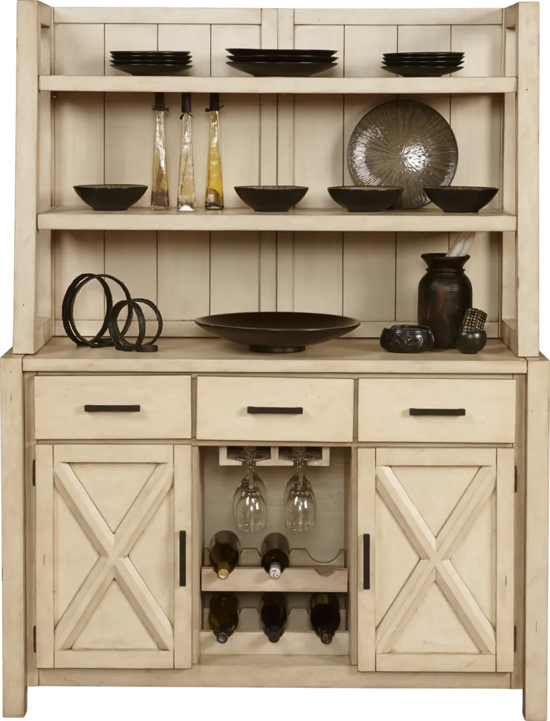 Mango Bisque 2 Pc China Cabinet - Thumbnail - Image 1