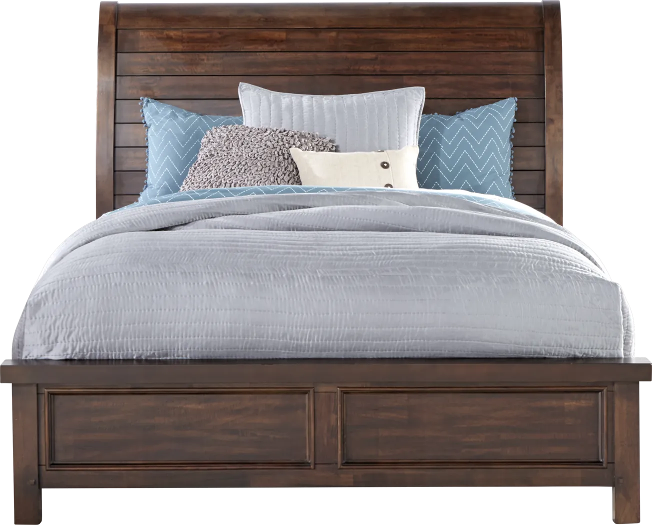 Mango Burnished Walnut 3 Pc King Sleigh Bed - Thumbnail - Image 1