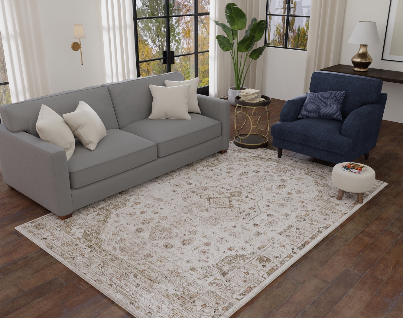 Maninola Ivory 5'3 x 7'10 Rug - Thumbnail - Image 2