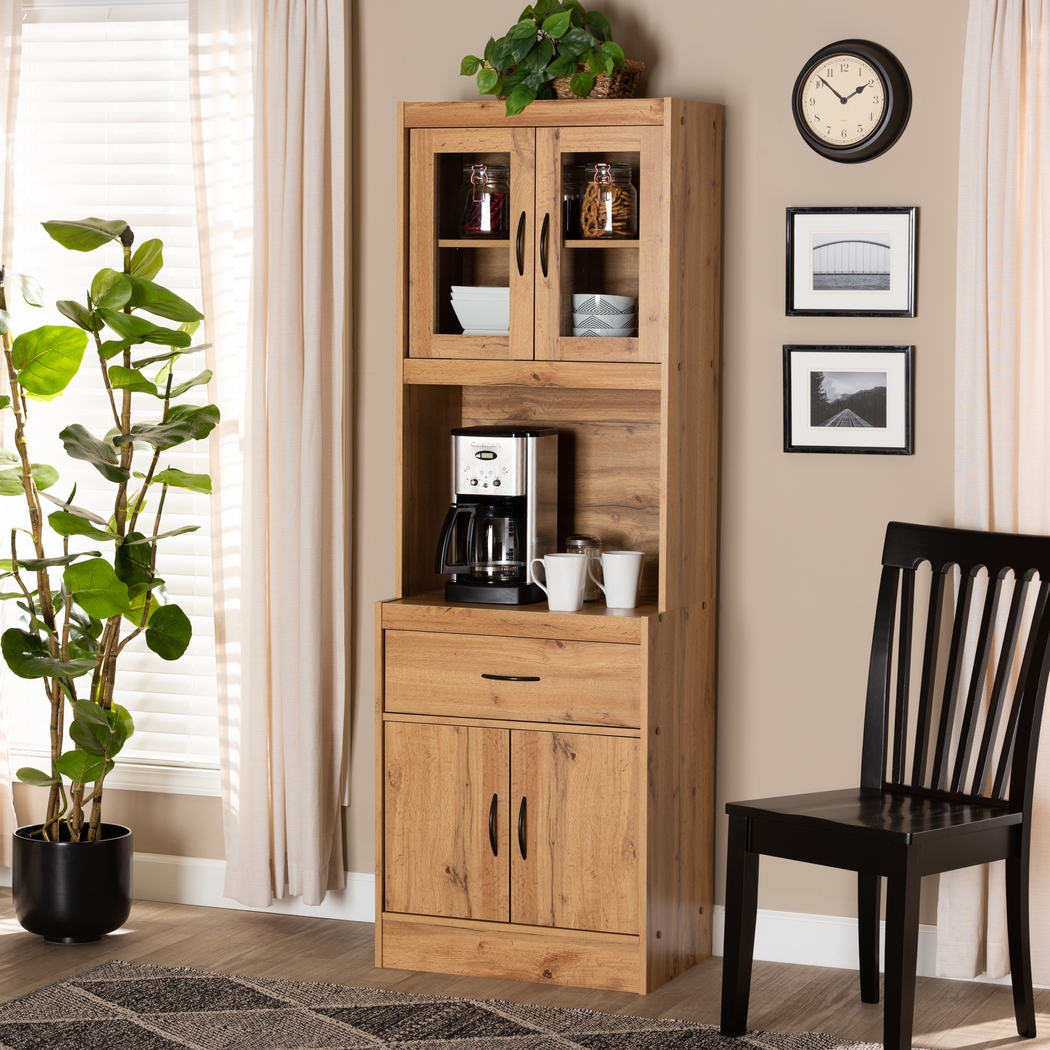 Mannheim Brown Accent Cabinet with Hutch - Thumbnail - Image 2