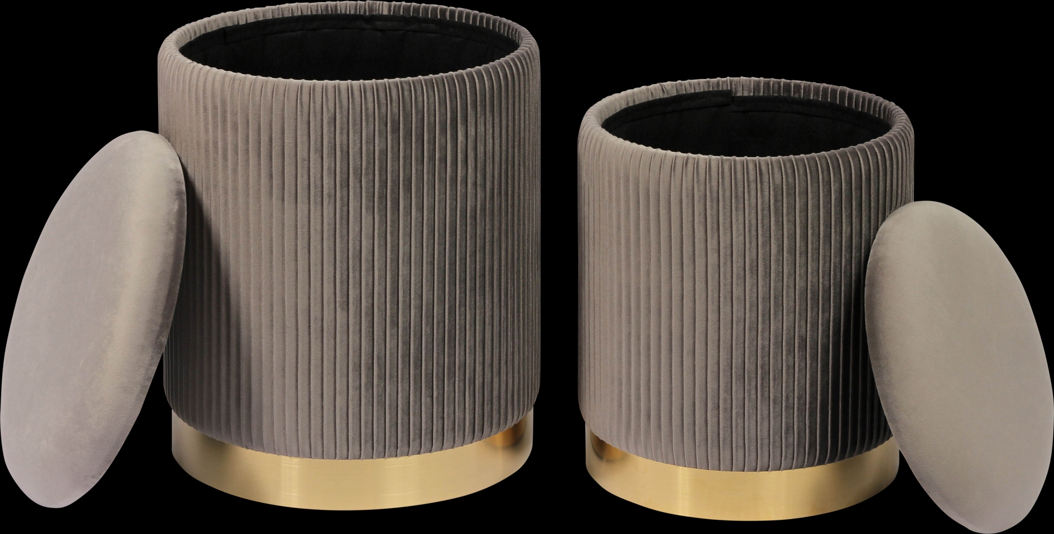 Mannix Gray Storage Ottoman, Set of 2 - Thumbnail - Image 3