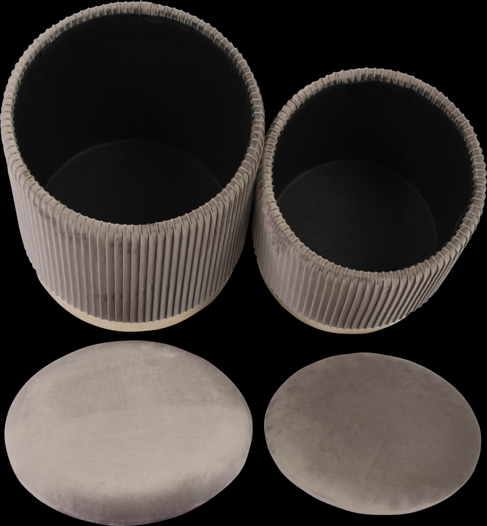 Mannix Gray Storage Ottoman, Set of 2 - Thumbnail - Image 5