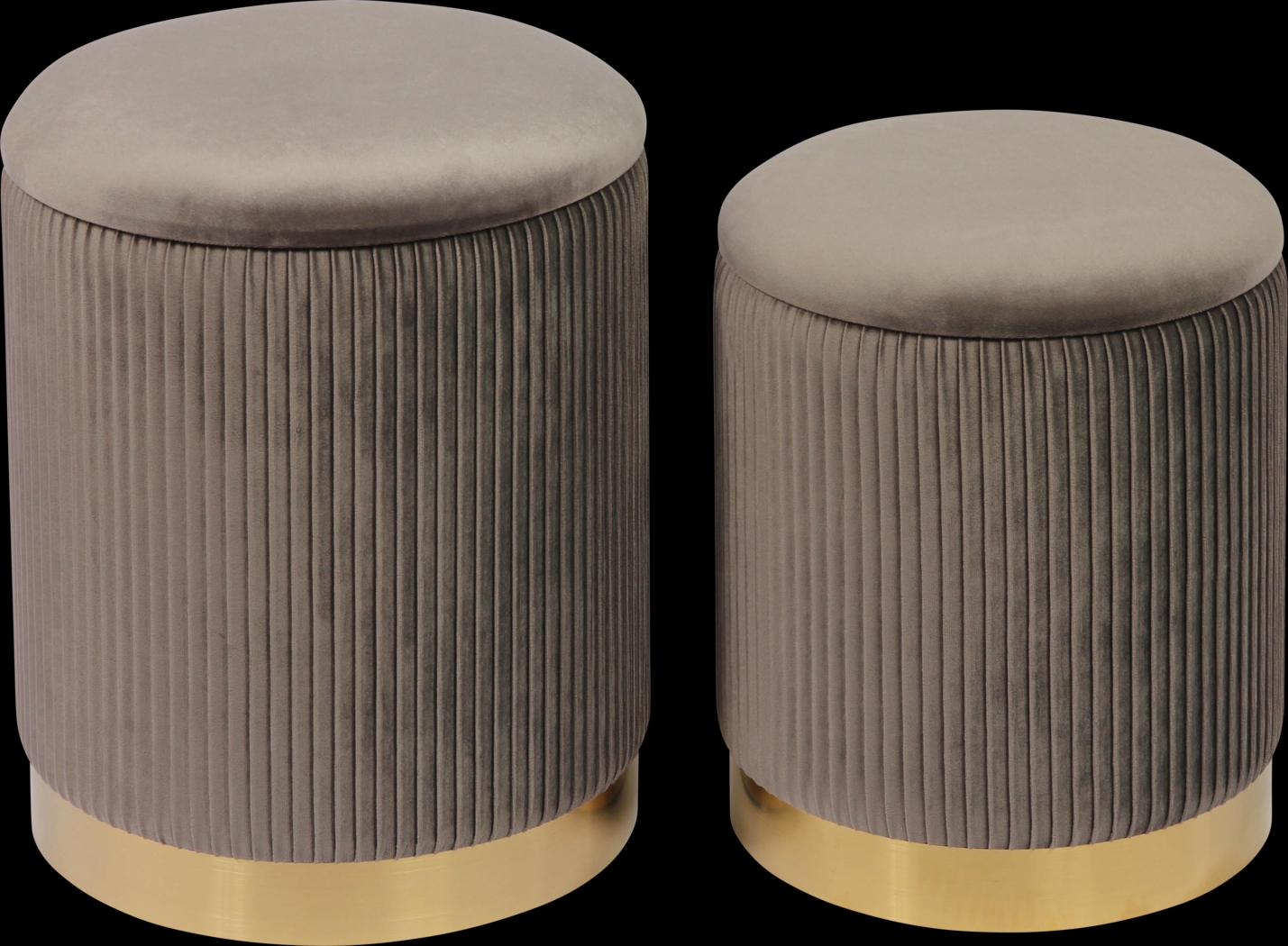 Mannix Gray Storage Ottoman, Set of 2 - Thumbnail - Image 1